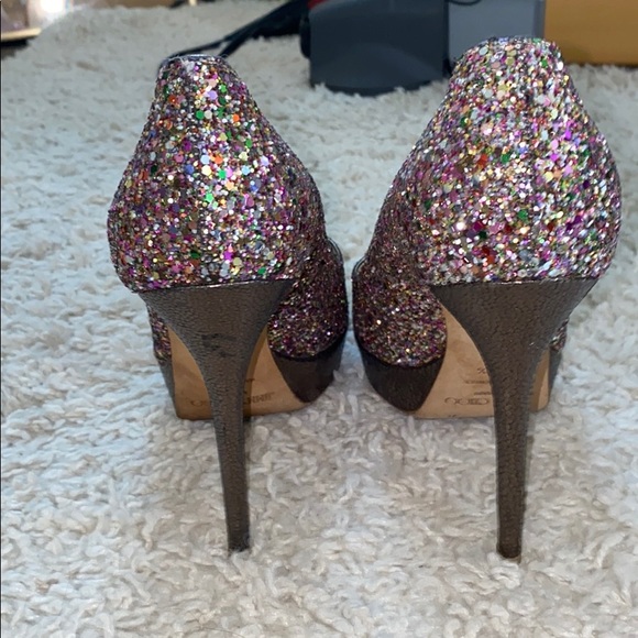 Jimmy Choo Crown Sparkle peep toe heels - Picture 3 of 7